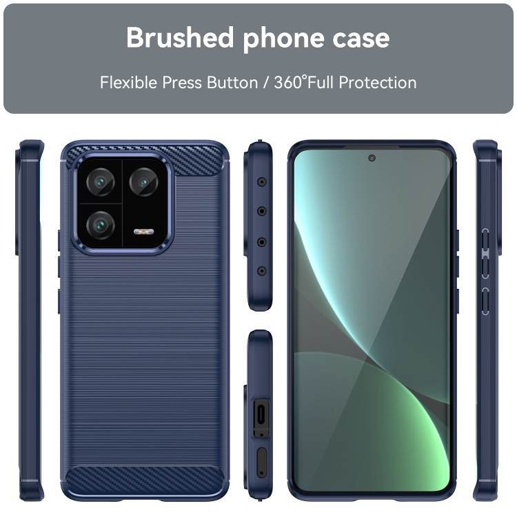 For Xiaomi 13 Pro Brushed Texture Carbon Fiber TPU Phone Case(Blue)