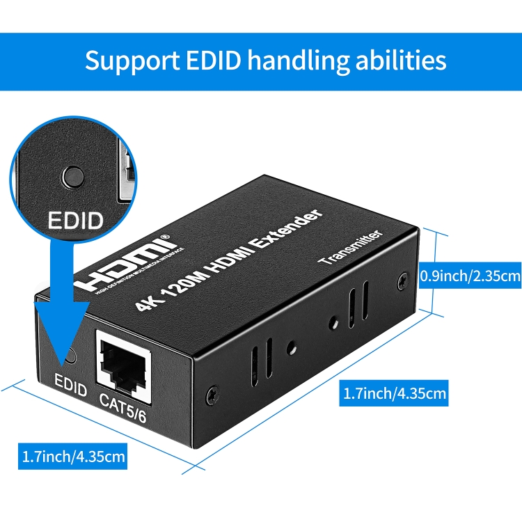 Extensor de red 4K HDMI a RJ45, distancia de transmisión: 200 m (negro) - 2