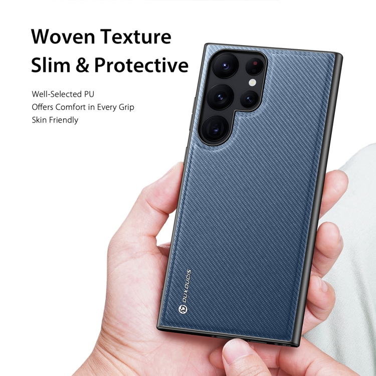 For Samsung Galaxy S23 Ultra 5G DUX DUCIS Fino Series PU + TPU Phone Case(Blue) For Samsung Galaxy S23 Ultra 5G DUX DUCIS Fino Series PU + TPU Phone Case(Blue)