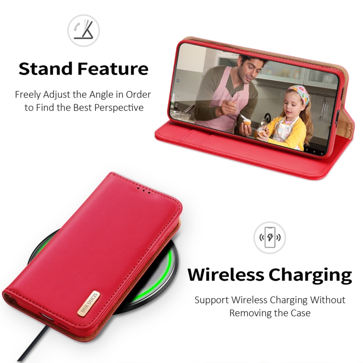 For Samsung Galaxy S23+ 5G DUX DUCIS Hivo Series Cowhide Texture Leather Phone Case(Red) For Samsung Galaxy S23+ 5G DUX DUCIS Hivo Series Cowhide Texture Leather Phone Case(Red)