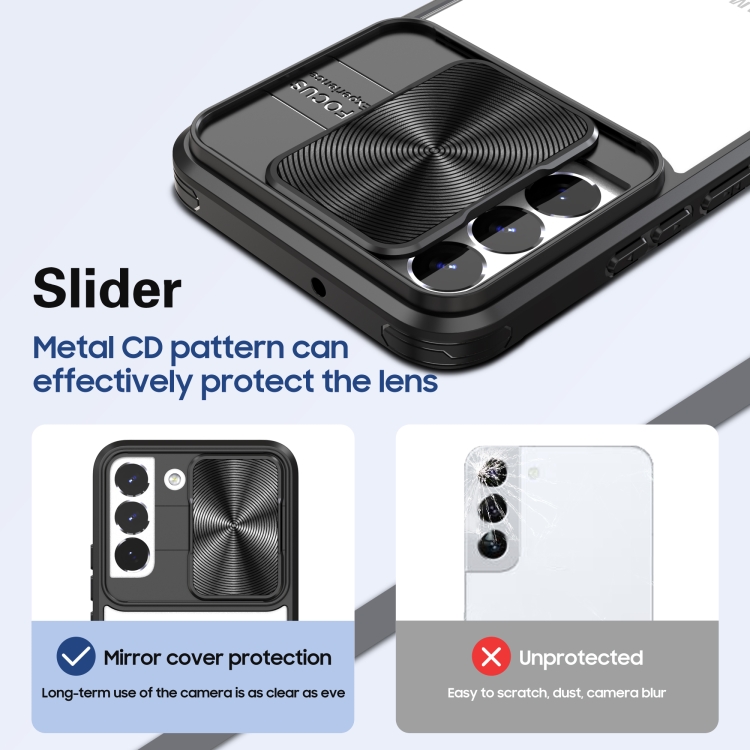 For Samsung Galaxy S22 5G Full Body Sliding Camshield Phone Case(Black) For Samsung Galaxy S22 5G Full Body Sliding Camshield Phone Case(Black)