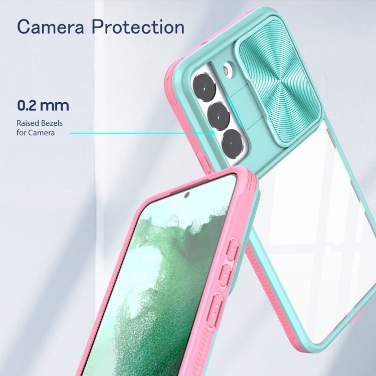 For Samsung Galaxy S22+ 5G Full Body Sliding Camshield Phone Case(Baby Blue Pink) For Samsung Galaxy S22+ 5G Full Body Sliding Camshield Phone Case(Baby Blue Pink)
