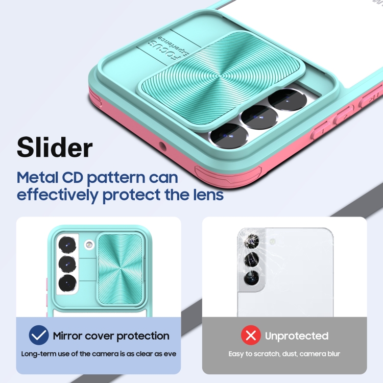 For Samsung Galaxy S22+ 5G Full Body Sliding Camshield Phone Case(Baby Blue Pink) For Samsung Galaxy S22+ 5G Full Body Sliding Camshield Phone Case(Baby Blue Pink)
