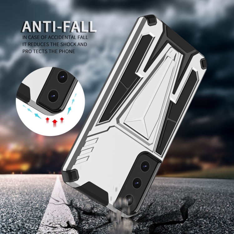 For Samsung Galaxy S23+ 5G Super V Armor PC + TPU Phone Case with Invisible Holder(Silver) For Samsung Galaxy S23+ 5G Super V Armor PC + TPU Phone Case with Invisible Holder(Silver)