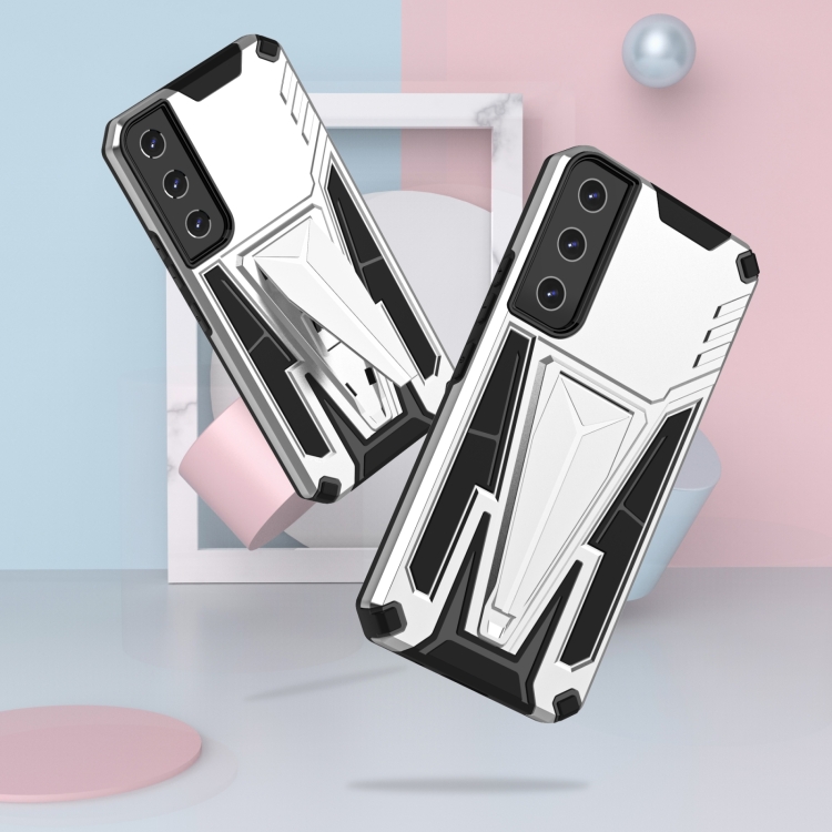 For Samsung Galaxy S23+ 5G Super V Armor PC + TPU Phone Case with Invisible Holder(Silver) For Samsung Galaxy S23+ 5G Super V Armor PC + TPU Phone Case with Invisible Holder(Silver)