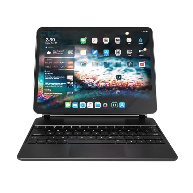 For iPad Air 5 / 4 10.9 inch P10 Bluetooth Keyboard Leather Case with Touch Pad(Black) For iPad Air 5 / 4 10.9 inch P10 Bluetooth Keyboard Leather Case with Touch Pad(Black)