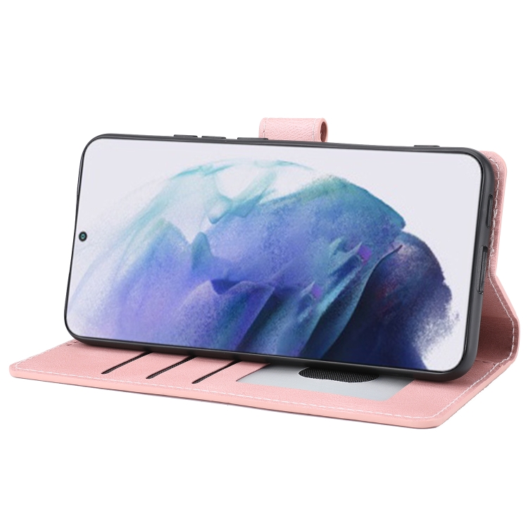 For Samsung Galaxy S23+ 5G Fantasy Classic Skin-feel Calfskin Texture PU Phone Case(Pink) For Samsung Galaxy S23+ 5G Fantasy Classic Skin-feel Calfskin Texture PU Phone Case(Pink)