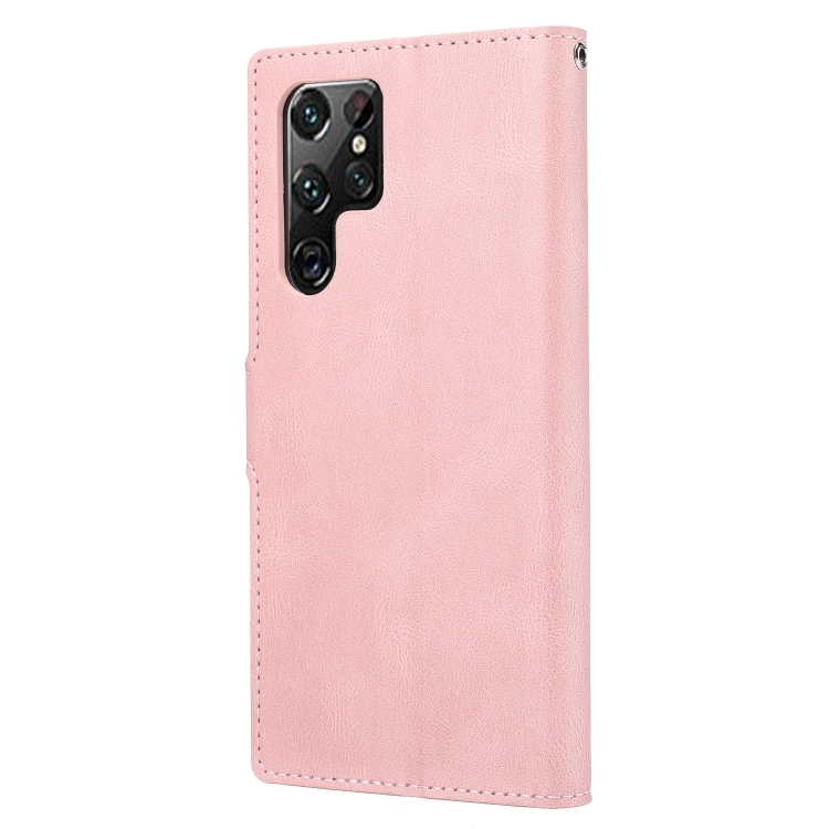 For Samsung Galaxy S23 Ultra 5G Fantasy Classic Skin-feel Calfskin Texture PU Phone Case(Pink) For Samsung Galaxy S23 Ultra 5G Fantasy Classic Skin-feel Calfskin Texture PU Phone Case(Pink)