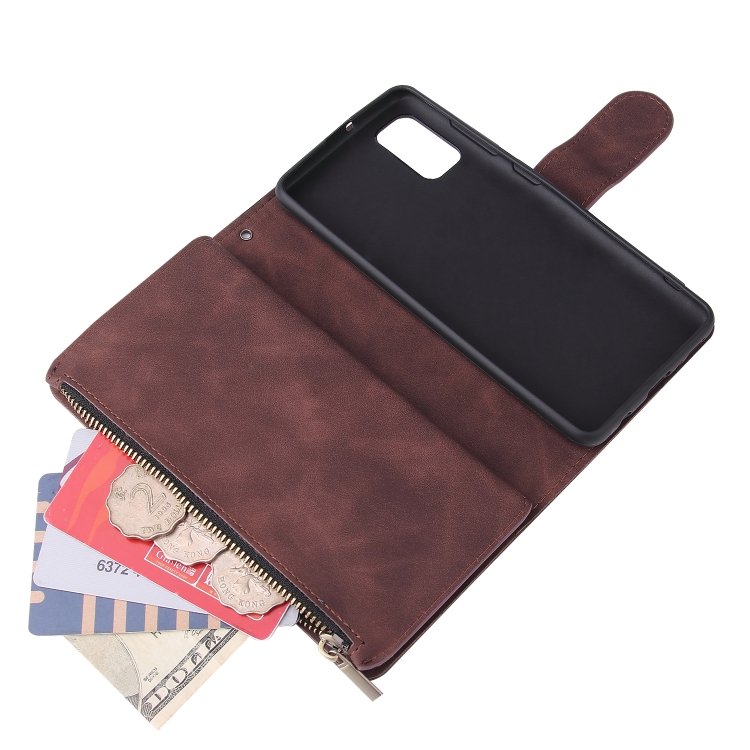 For Galaxy A41 Multifunctional Horizontal Flip Leather Case, with Card Slot & Holder & Zipper Wallet & Photo Frame(Coffee) For Galaxy A41 Multifunctional Horizontal Flip Leather Case, with Card Slot & Holder & Zipper Wallet & Photo Frame(Coffee)