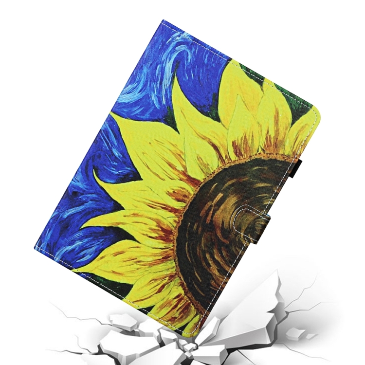 For iPad 10th Gen 10.9 2022 Coloured Drawing Stitching Smart Leather Tablet Case(Sunflower) For iPad 10th Gen 10.9 2022 Coloured Drawing Stitching Smart Leather Tablet Case(Sunflower)