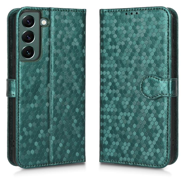 For Samsung Galaxy S22 5G Honeycomb Dot Texture Leather Phone Case(Green) For Samsung Galaxy S22 5G Honeycomb Dot Texture Leather Phone Case(Green)