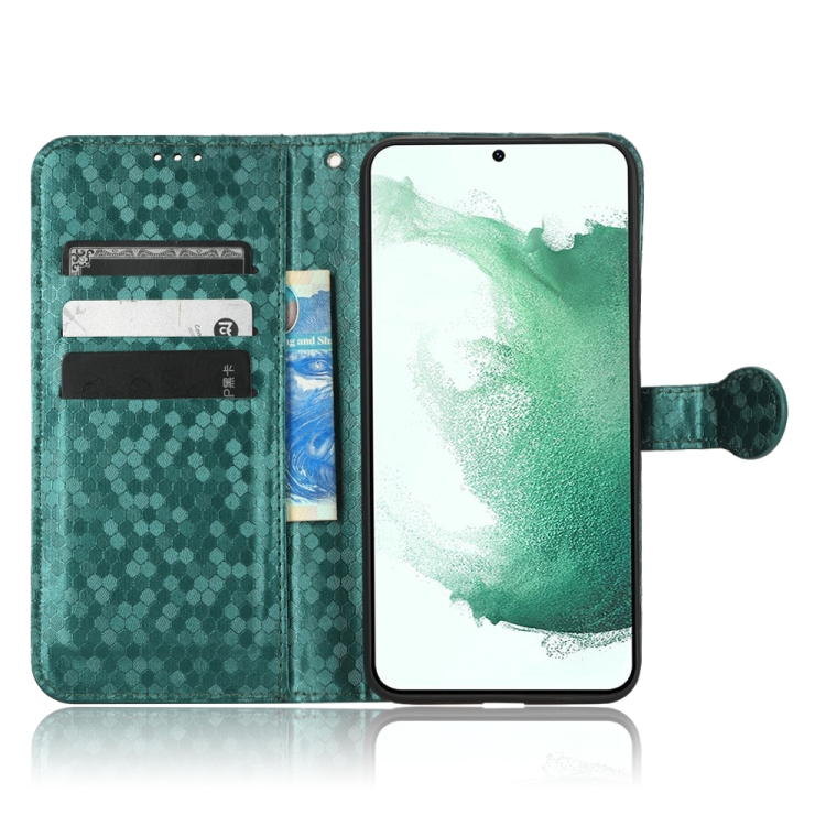 For Samsung Galaxy S22 5G Honeycomb Dot Texture Leather Phone Case(Green) For Samsung Galaxy S22 5G Honeycomb Dot Texture Leather Phone Case(Green)