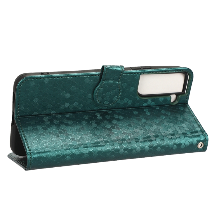 For Samsung Galaxy S22 5G Honeycomb Dot Texture Leather Phone Case(Green) For Samsung Galaxy S22 5G Honeycomb Dot Texture Leather Phone Case(Green)