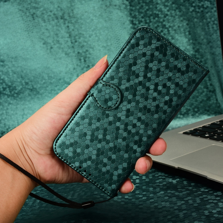 For Samsung Galaxy S22 5G Honeycomb Dot Texture Leather Phone Case(Green) For Samsung Galaxy S22 5G Honeycomb Dot Texture Leather Phone Case(Green)