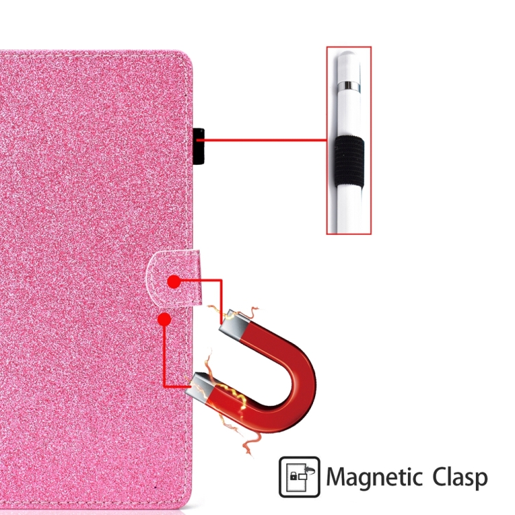 For iPad 10th Gen 10.9 2022 Glossy Glitter Powder Horizontal Flip Leather Tablet Case(Pink) For iPad 10th Gen 10.9 2022 Glossy Glitter Powder Horizontal Flip Leather Tablet Case(Pink)
