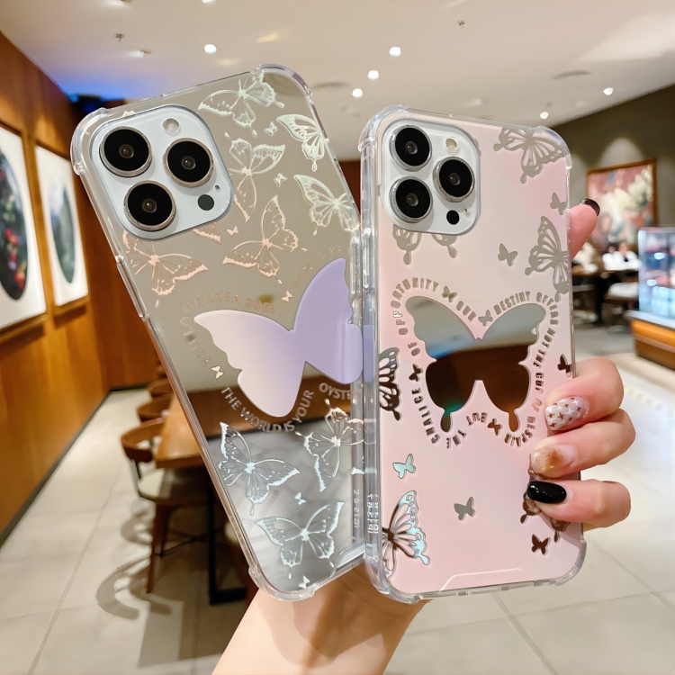For iPhone 13 mini Color Painted Mirror Phone Case(Leaf) For iPhone 13 mini Color Painted Mirror Phone Case(Leaf)