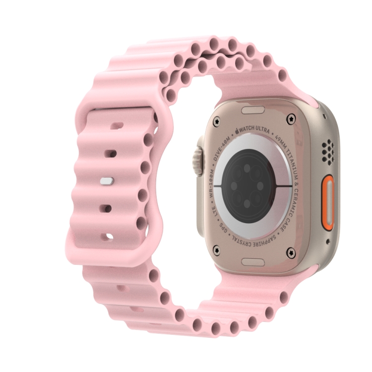 Ocean Style Silicone Watch / 44mm 9&8&7 2&6&SE&5&4 Band 3&2&1 For Ultra 49mm 2 Watch Series Apple 49mm&Watch Ultra 42mm(Pink) / / 3&SE SE 45mm