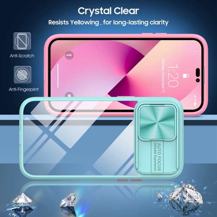 For iPhone 14 Pro 360 Full Body Sliding Camshield Phone Case(Blue Pink) For iPhone 14 Pro 360 Full Body Sliding Camshield Phone Case(Blue Pink)