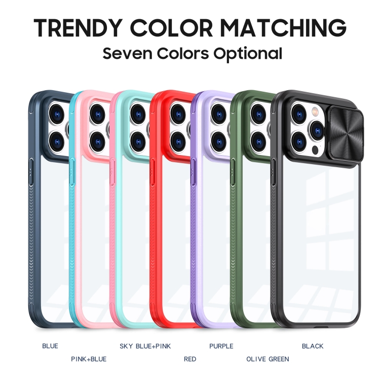 For iPhone 14 Pro 360 Full Body Sliding Camshield Phone Case(Blue Pink) For iPhone 14 Pro 360 Full Body Sliding Camshield Phone Case(Blue Pink)