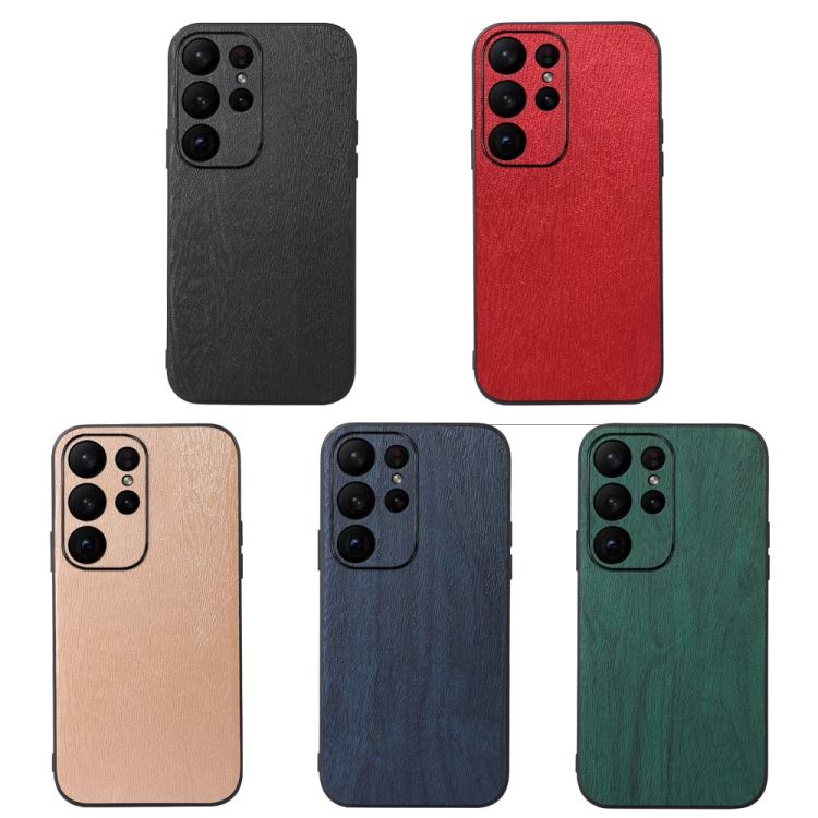 For Samsung Galaxy S23 Ultra 5G Wood Texture PU Phone Case(Black) For Samsung Galaxy S23 Ultra 5G Wood Texture PU Phone Case(Black)