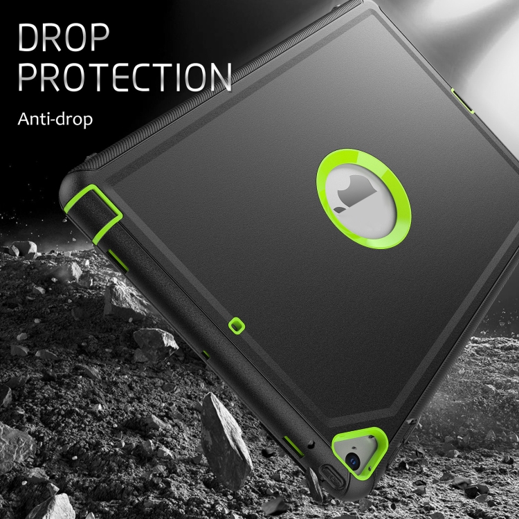 For iPad 10.2 2021 / 2020 / 2019 / Air 10.5 2019 3-Fold Amor Shockproof Smart Tablet Case(Black Green) For iPad 10.2 2021 / 2020 / 2019 / Air 10.5 2019 3-Fold Amor Shockproof Smart Tablet Case(Black Green)