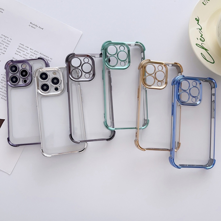 For iPhone 15 Electroplating Four-corner Shockproof Space Phone Case(Black) For iPhone 15 Electroplating Four-corner Shockproof Space Phone Case(Black)