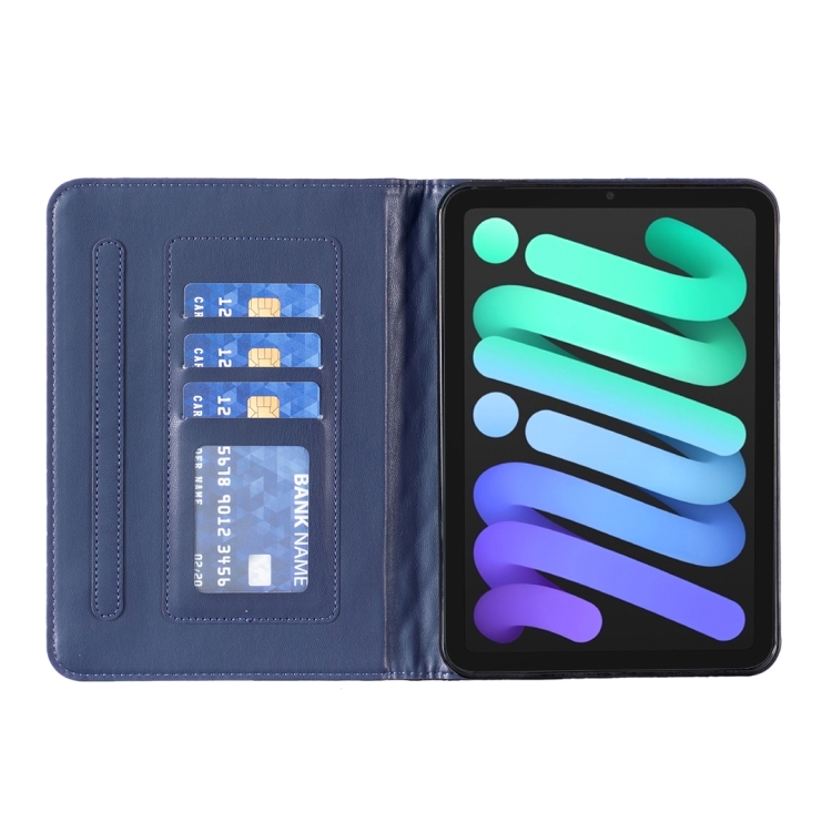 For iPad mini 6 / mini 2024 Elegant Rhombic Texture Horizontal Flip Leather Tablet Case(Blue) For iPad mini 6 / mini 2024 Elegant Rhombic Texture Horizontal Flip Leather Tablet Case(Blue)