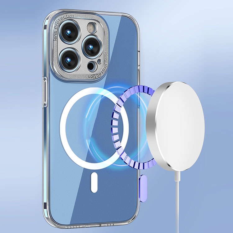 For iPhone 14 Pro wlons Crystal Clear Fine Hole MagSafe Phone Case(Black) For iPhone 14 Pro wlons Crystal Clear Fine Hole MagSafe Phone Case(Black)