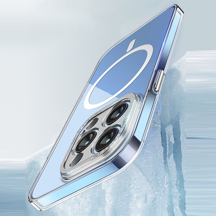 For iPhone 14 Pro wlons Crystal Clear Fine Hole MagSafe Phone Case(Black) For iPhone 14 Pro wlons Crystal Clear Fine Hole MagSafe Phone Case(Black)