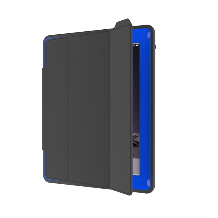 For iPad 2 / 3 / 4 TPU + PC + PU Leather Case with Three-folding Holder & Sleep / Wake-up Function(Blue) For iPad 2 / 3 / 4 TPU + PC + PU Leather Case with Three-folding Holder & Sleep / Wake-up Function(Blue)