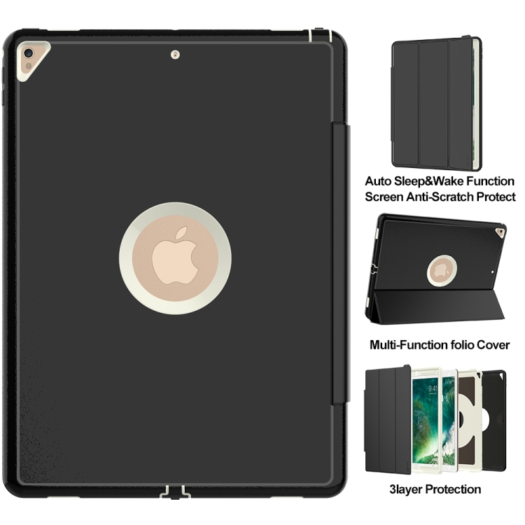 For iPad Pro 12.9 TPU + PC + PU Leather Case with Three-folding Holder & Sleep / Wake-up Function(Light Grey) For iPad Pro 12.9 TPU + PC + PU Leather Case with Three-folding Holder & Sleep / Wake-up Function(Light Grey)