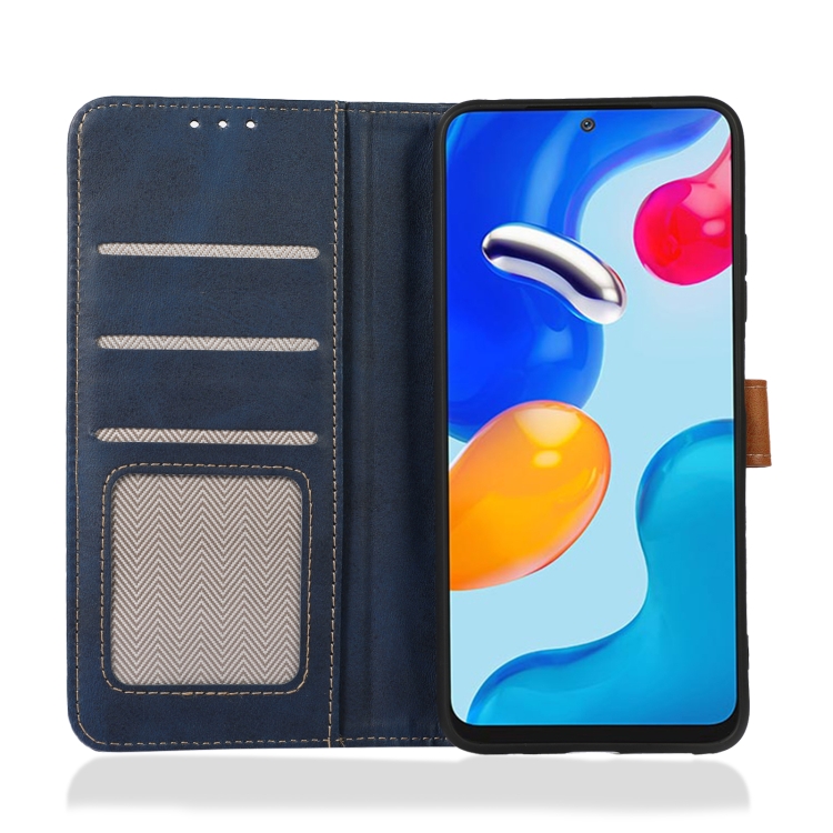 For Samsung Galaxy S23 Ultra 5G Stitching Thread Calf Texture Leather Phone Case(Blue)