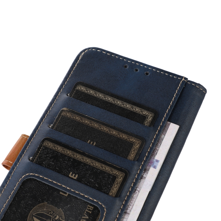 For Samsung Galaxy S23 Ultra 5G Stitching Thread Calf Texture Leather Phone Case(Blue)