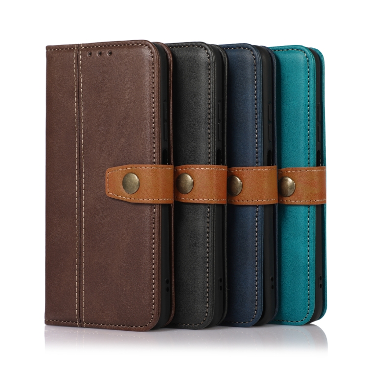 For Samsung Galaxy S23 Ultra 5G Stitching Thread Calf Texture Leather Phone Case(Blue)