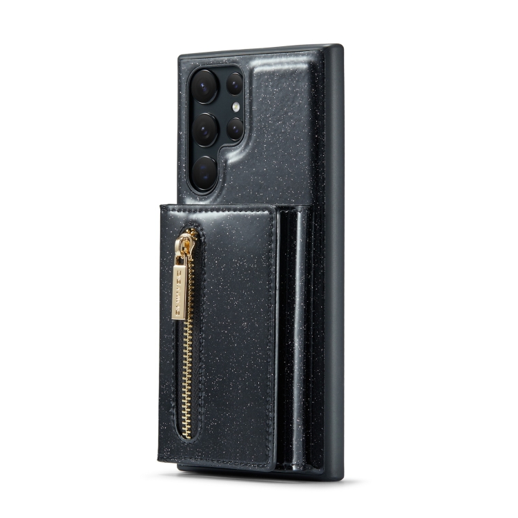 For Samsung Galaxy S22 Ultra 5G DG.MING M3 Series Glitter Powder Card Bag Leather Case(Black) For Samsung Galaxy S22 Ultra 5G DG.MING M3 Series Glitter Powder Card Bag Leather Case(Black)