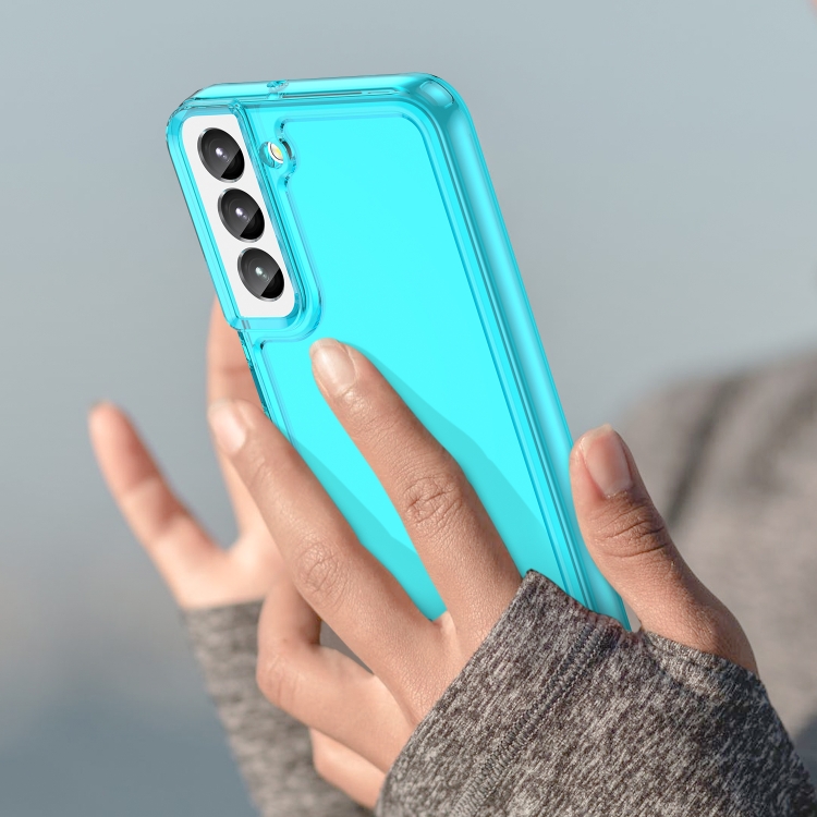 For Samsung Galaxy S22 5G Candy Series TPU Phone Case(Transparent Blue) For Samsung Galaxy S22 5G Candy Series TPU Phone Case(Transparent Blue)