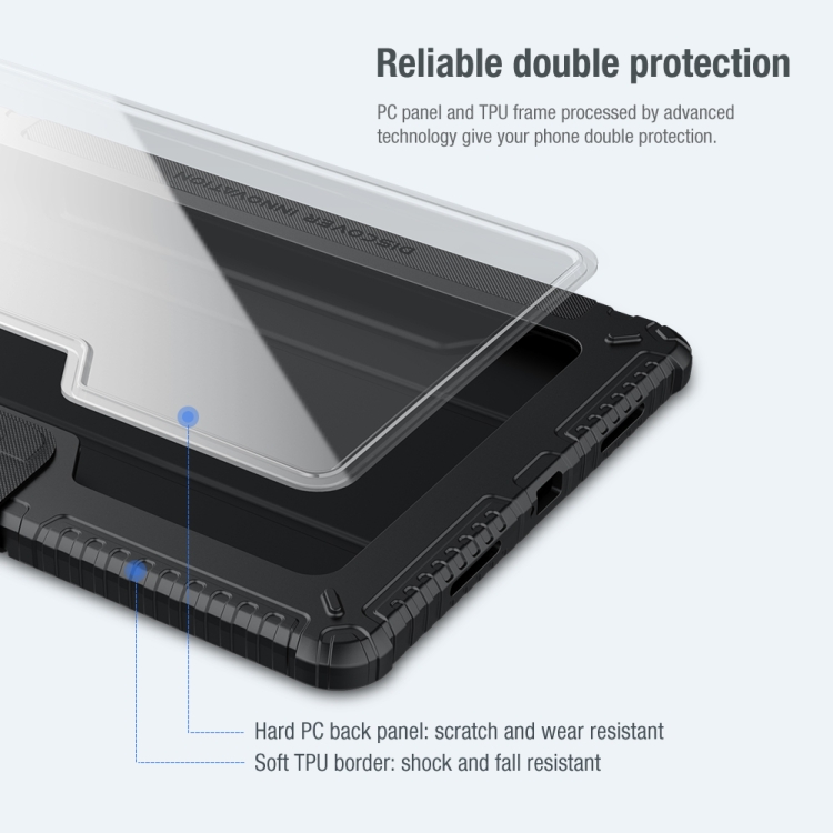 Custodia per tablet in pelle NILLKIN Bumper Pro per Xiaomi Pad 5 Pro da  12,4 pollici con slot per penna e funzione Sleep / Wake-up (blu)