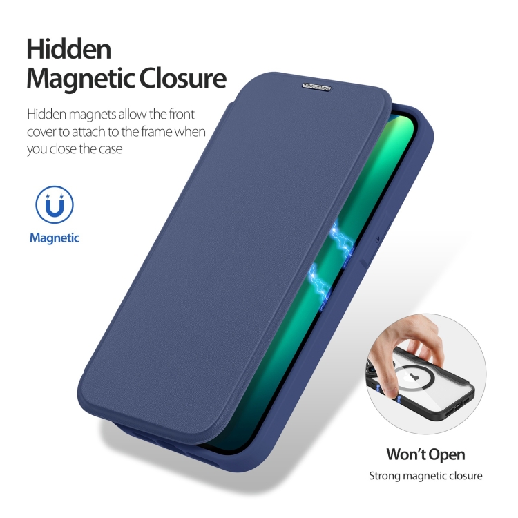For iPhone 13 Pro DUX DUCIS Skin X Pro Series Magsafe PC TPU Leather Phone Case (Blue) For iPhone 13 Pro DUX DUCIS Skin X Pro Series Magsafe PC TPU Leather Phone Case (Blue)