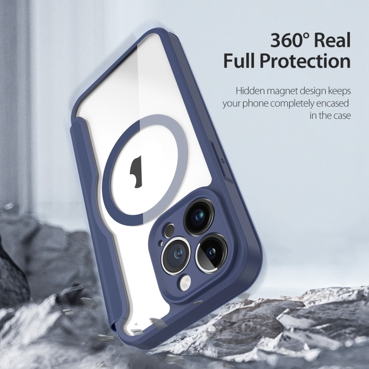 For iPhone 13 Pro DUX DUCIS Skin X Pro Series Magsafe PC TPU Leather Phone Case (Blue) For iPhone 13 Pro DUX DUCIS Skin X Pro Series Magsafe PC TPU Leather Phone Case (Blue)