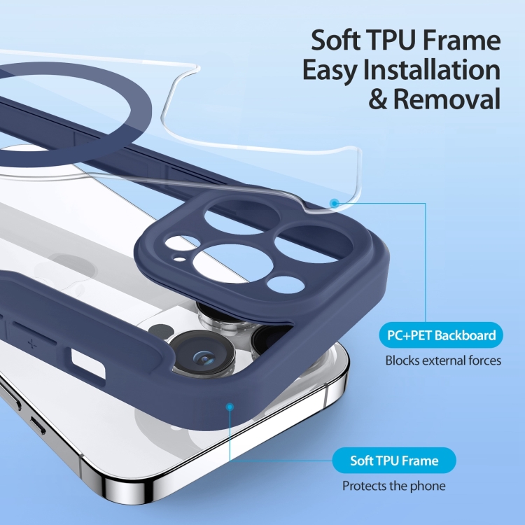 For iPhone 13 Pro DUX DUCIS Skin X Pro Series Magsafe PC TPU Leather Phone Case (Blue) For iPhone 13 Pro DUX DUCIS Skin X Pro Series Magsafe PC TPU Leather Phone Case (Blue)