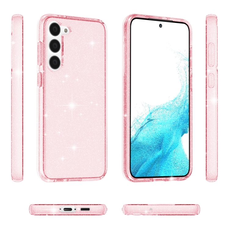 For Samsung Galaxy S23+ 5G Shockproof Terminator Style Glitter Powder Phone Case(Shiny Pink) For Samsung Galaxy S23+ 5G Shockproof Terminator Style Glitter Powder Phone Case(Shiny Pink)