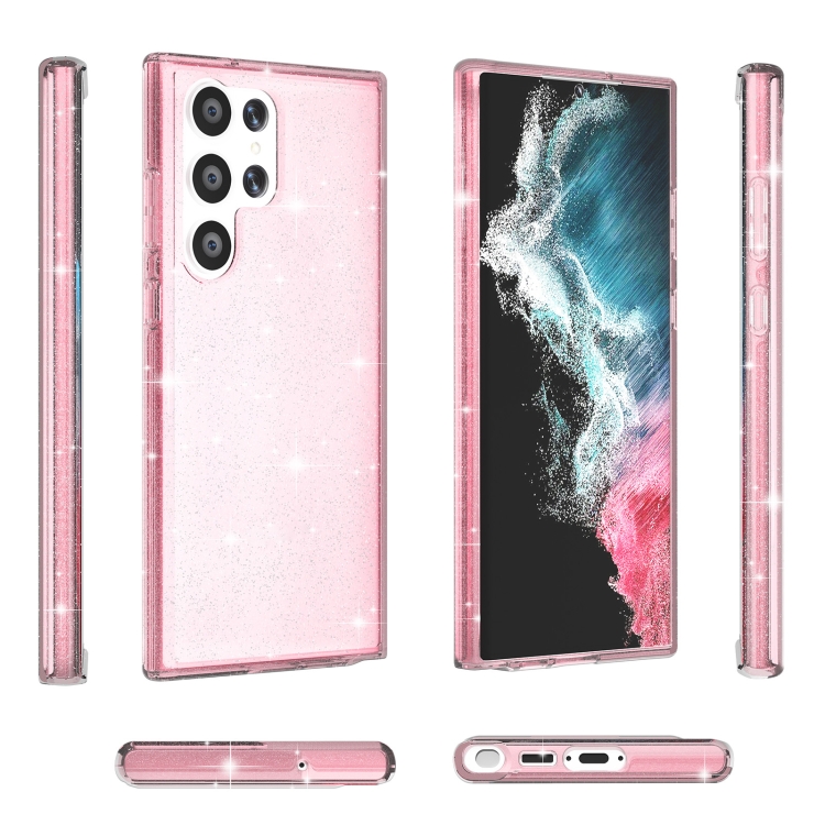 For Samsung Galaxy S23 Ultra 5G Shockproof Terminator Style Glitter Powder Phone Case(Shiny Pink) For Samsung Galaxy S23 Ultra 5G Shockproof Terminator Style Glitter Powder Phone Case(Shiny Pink)