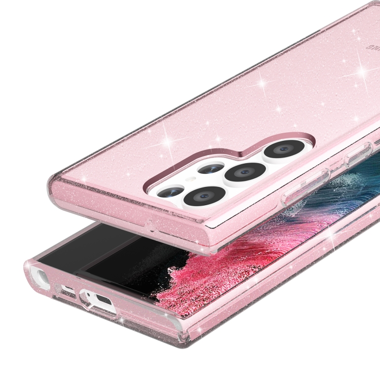 For Samsung Galaxy S23 Ultra 5G Shockproof Terminator Style Glitter Powder Phone Case(Shiny Pink) For Samsung Galaxy S23 Ultra 5G Shockproof Terminator Style Glitter Powder Phone Case(Shiny Pink)