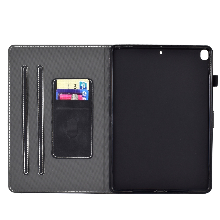 For iPad Air (2019) Embossing Panda Sewing Thread Horizontal Painted Flat Leather Case with Sleep Function & Pen Cover & Anti Skid Strip & Card Slot & Holder(Black) For iPad Air (2019) Embossing Panda Sewing Thread Horizontal Painted Flat Leather Case with Sleep Function & Pen Cover & Anti Skid Strip & Card Slot & Holder(Black)