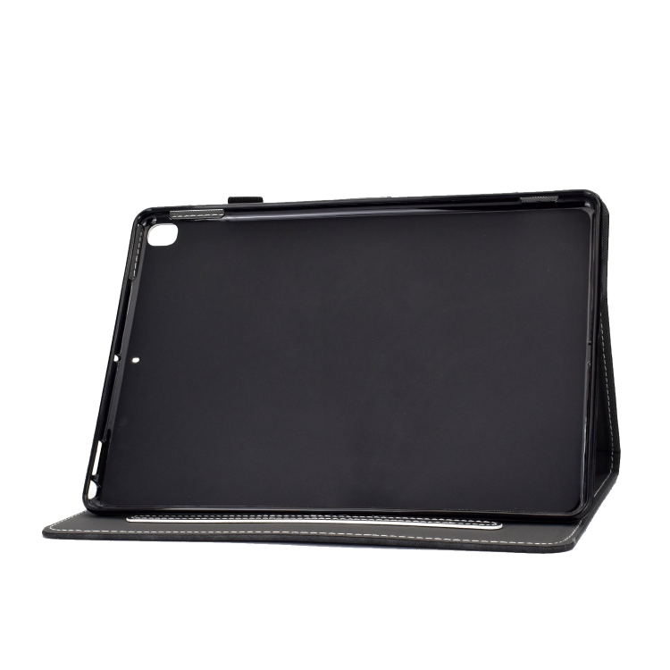 For iPad Air (2019) Embossing Panda Sewing Thread Horizontal Painted Flat Leather Case with Sleep Function & Pen Cover & Anti Skid Strip & Card Slot & Holder(Black) For iPad Air (2019) Embossing Panda Sewing Thread Horizontal Painted Flat Leather Case with Sleep Function & Pen Cover & Anti Skid Strip & Card Slot & Holder(Black)