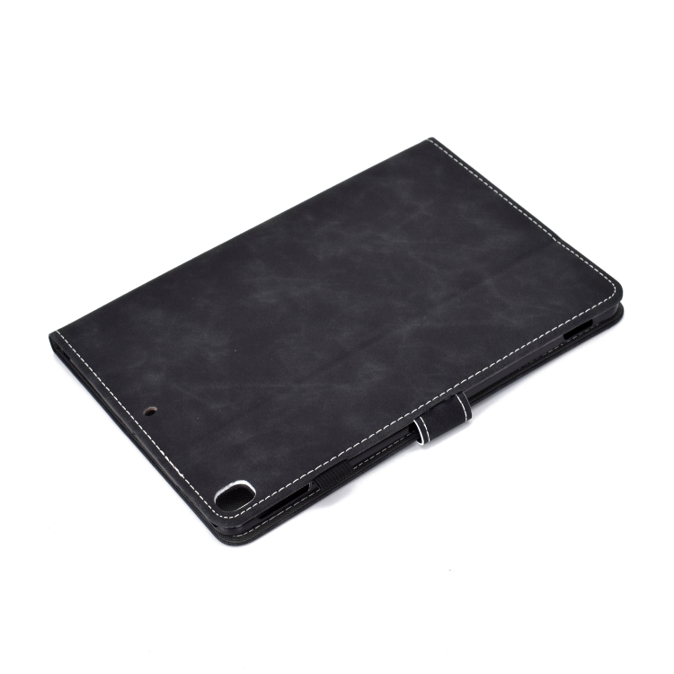 For iPad Air (2019) Embossing Panda Sewing Thread Horizontal Painted Flat Leather Case with Sleep Function & Pen Cover & Anti Skid Strip & Card Slot & Holder(Black) For iPad Air (2019) Embossing Panda Sewing Thread Horizontal Painted Flat Leather Case with Sleep Function & Pen Cover & Anti Skid Strip & Card Slot & Holder(Black)