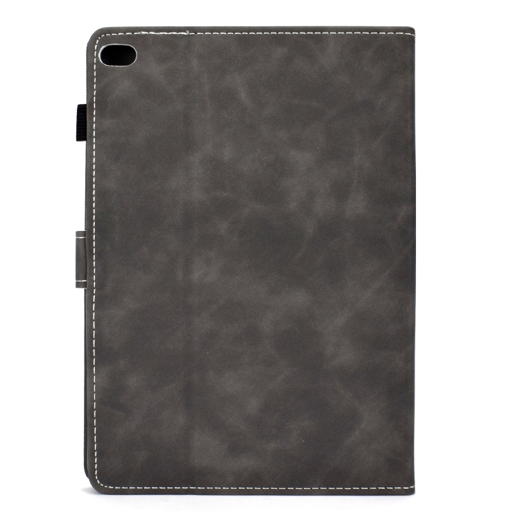 For iPad Air 2 Embossing Sewing Thread Horizontal Painted Flat Leather Case with Sleep Function & Pen Cover & Anti Skid Strip & Card Slot & Holder(Gray) For iPad Air 2 Embossing Sewing Thread Horizontal Painted Flat Leather Case with Sleep Function & Pen Cover & Anti Skid Strip & Card Slot & Holder(Gray)