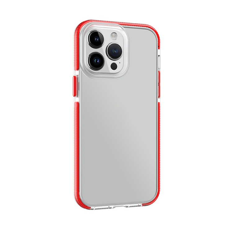 For iPhone 14 Pro Two-color Shockproof High Transparency TPU Phone Case(Red) For iPhone 14 Pro Two-color Shockproof High Transparency TPU Phone Case(Red)