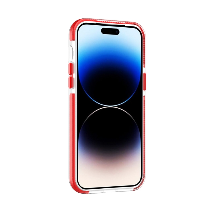 For iPhone 14 Pro Two-color Shockproof High Transparency TPU Phone Case(Red) For iPhone 14 Pro Two-color Shockproof High Transparency TPU Phone Case(Red)