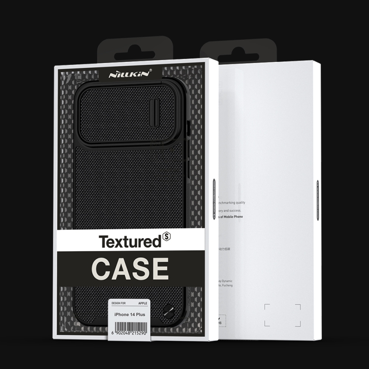 For iPhone 14 Plus NILLKIN Texture MagSafe Camshield PC + TPU Phone Case(Black) For iPhone 14 Plus NILLKIN Texture MagSafe Camshield PC + TPU Phone Case(Black)
